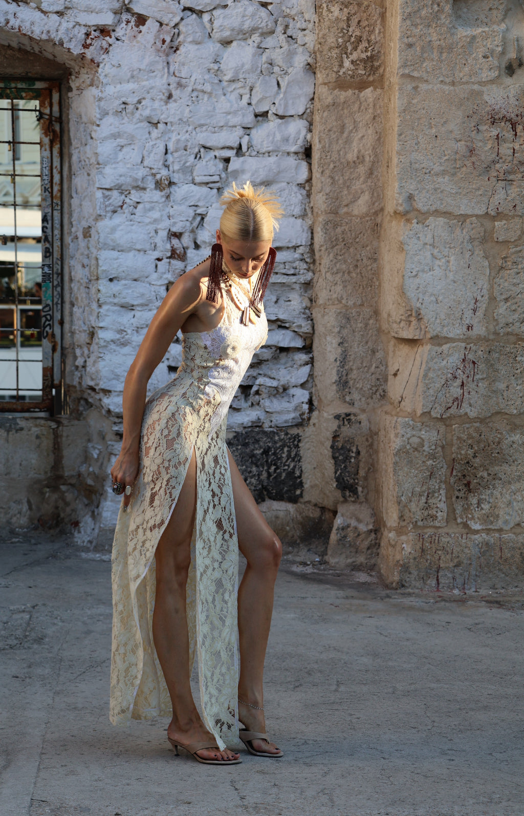 Versailles Lace Dress - Beige