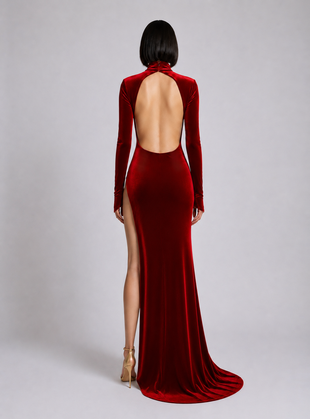 Infinity Velvet Maxi Dress - Red