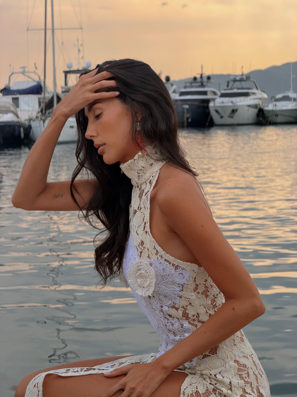 Versailles Lace Dress - Beige