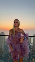 Aurora Feather Dress Purple