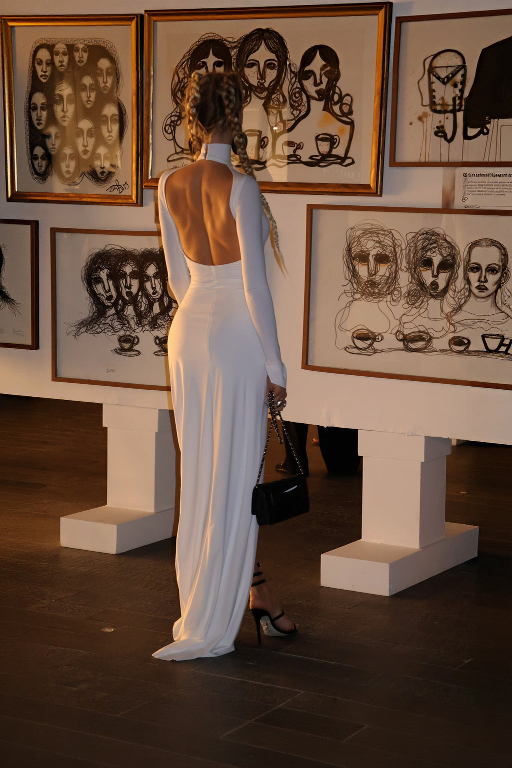 Infinity Velvet Maxi Dress - White