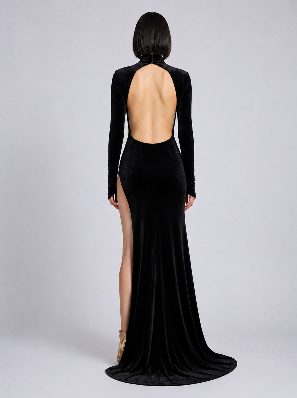 Infinity Velvet Maxi Dress - Black