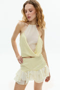 Halter Top & Ruffled Mini Skirt Set